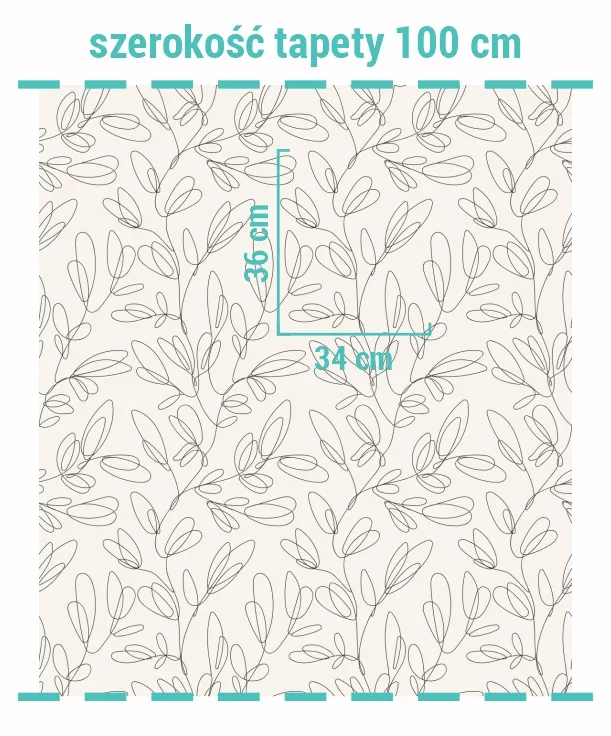 Wymiary na tapecie kwiaty z linii