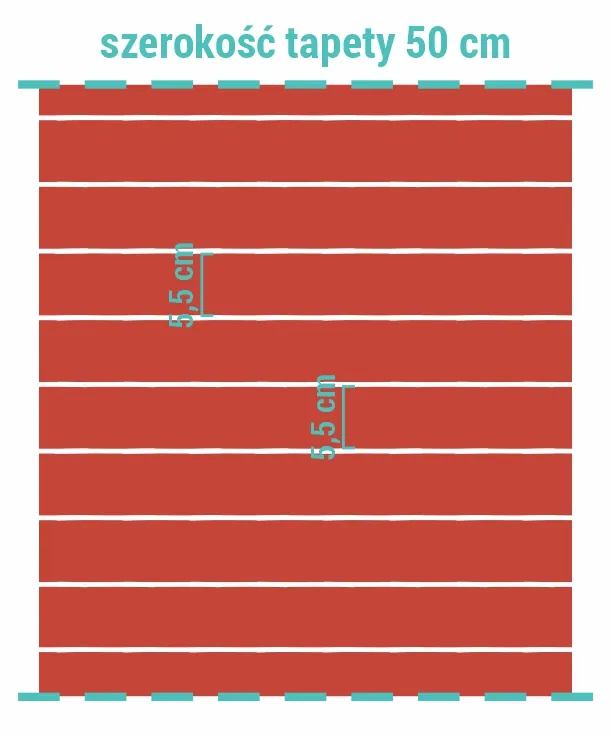 Wymiary na tapecie czerwone paski