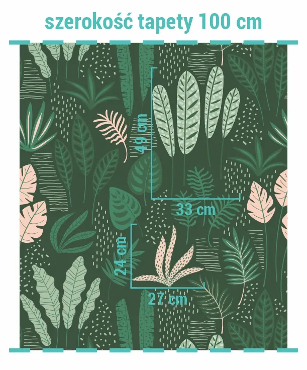 Wymiary na tapecie zielone wspomnienia