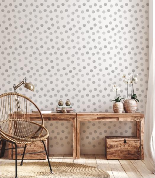 Wizualizacja tapety szare kółka